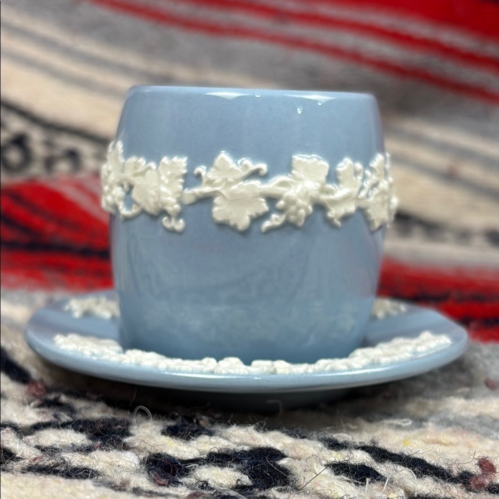 Vintage Wedgewood Queensware Cream on Lavender Match Cup and Ashtray